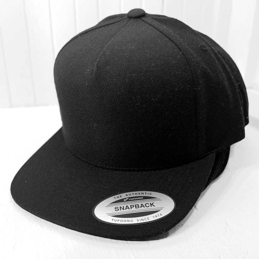 Yupoong 5089M 5-Panel Hi-Profile Flat Bill Wool Blend 8-Snapback Hat Bundle